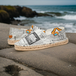 Newspaper print shoes sale