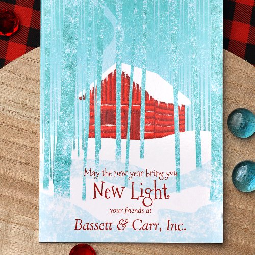 Nostalgic Colorful Red Business Chistmas Greeting Card