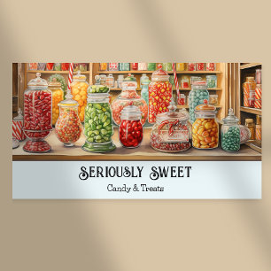 Nostalgic Colorful Retro Candy Shop Sweets Store Banner