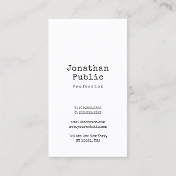 Nostalgic Design Sleek Plain Retro Professional Business Card by art_grande at Zazzle