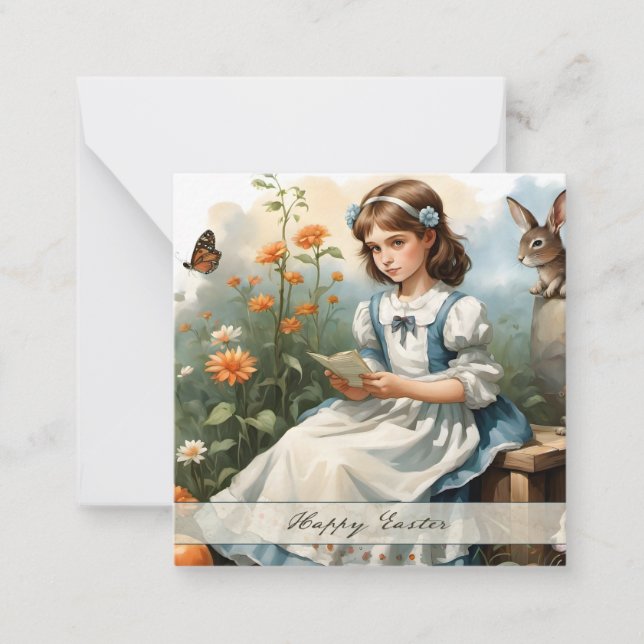 Nostalgic Easter Idyll Note Card (Front)