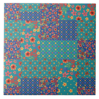 Nostalgic Faux Patchwork Pattern Ceramic Tile