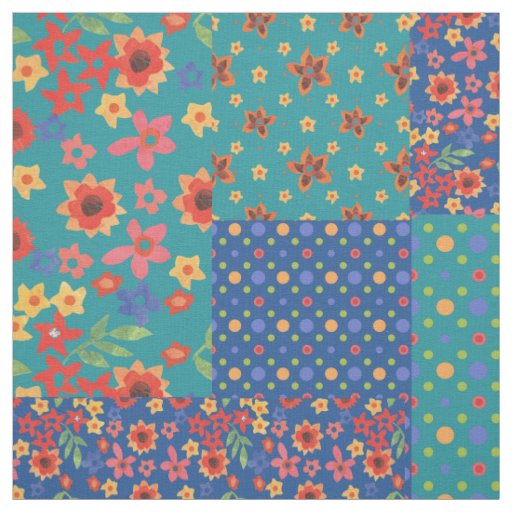 Nostalgic Faux Patchwork Pattern Fabric