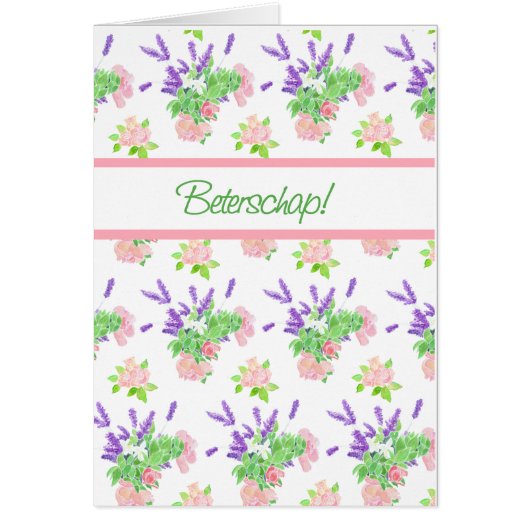 Nostalgic Floral Dutch Greeting Get Well Cards (Front)
