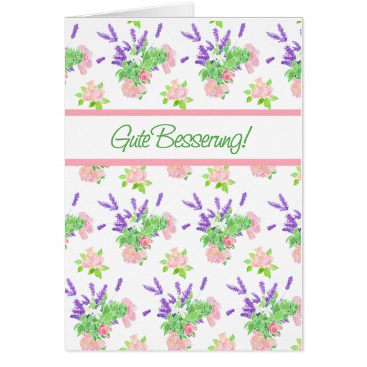 Nostalgic Floral German Greeting Get Well Cards (Front)