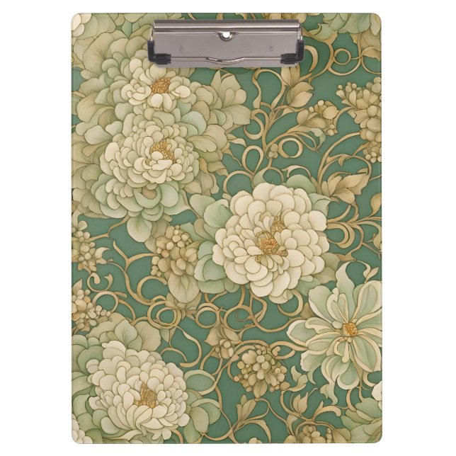 Nostalgic Florals in Vintage Hues Clipboard (Front)
