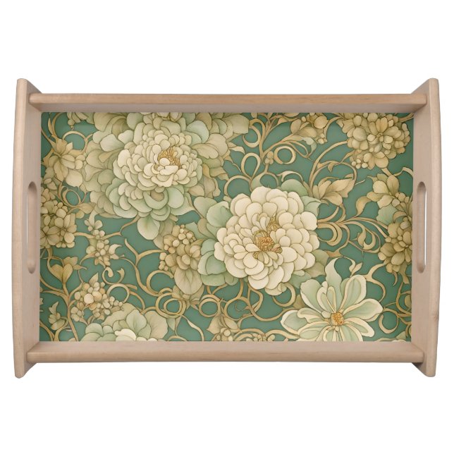 Nostalgic Florals in Vintage Hues Serving Tray (Front)