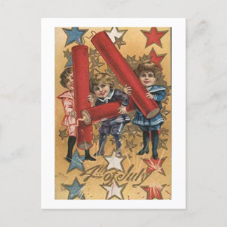 Nostalgic Fourth of July postcard Fireworks