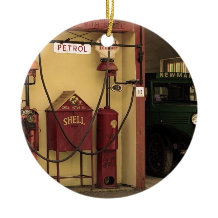 Nostalgic Gas Station Christmas Tree Ornament