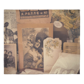 Nostalgic Glamour: Vintage Russian Portraits. Duvet Cover