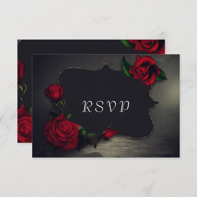 Nostalgic Gothic Love Birthday RSVP Card (Front/Back)