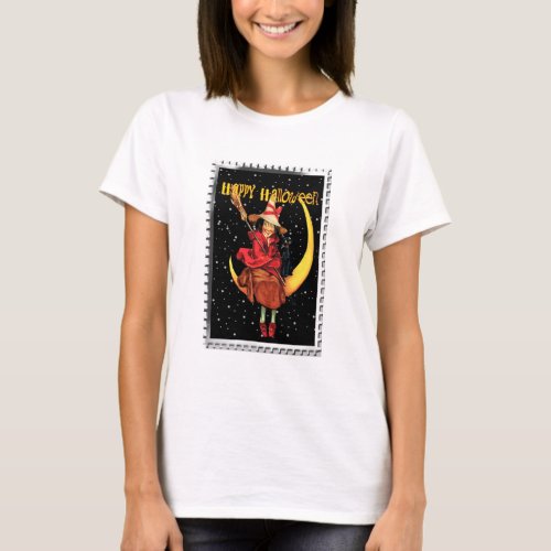 Nostalgic Halloween Good Witch and her Cat T_Shirt