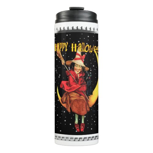 Nostalgic Halloween Good Witch and her Cat Thermal Tumbler