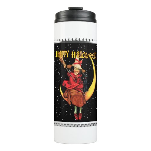 Nostalgic Halloween Good Witch and her Cat Thermal Tumbler