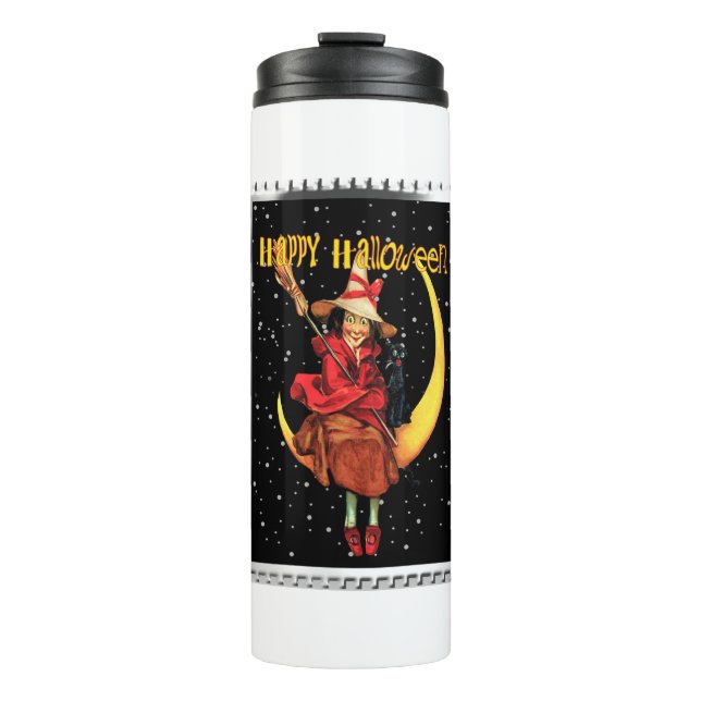 Nostalgic Halloween Good Witch and her Cat Thermal Tumbler (Front)