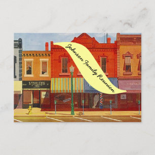 Nostalgic Hometown City Street Reunion Invitations