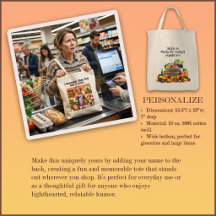 Nostalgic Humorous Grocery Tote Bag