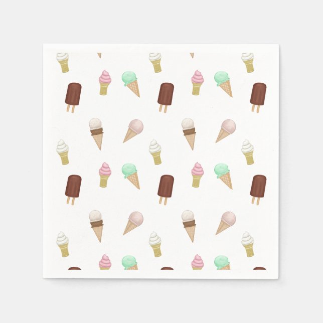 Nostalgic Ice Cream Parlor Birthday Party Napkins (Front)