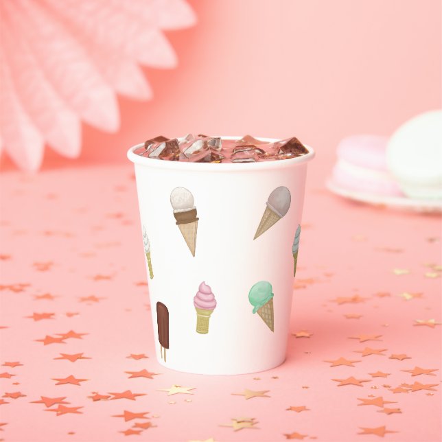 Nostalgic Ice Cream Parlor Birthday Party Paper Cups (Insitu)