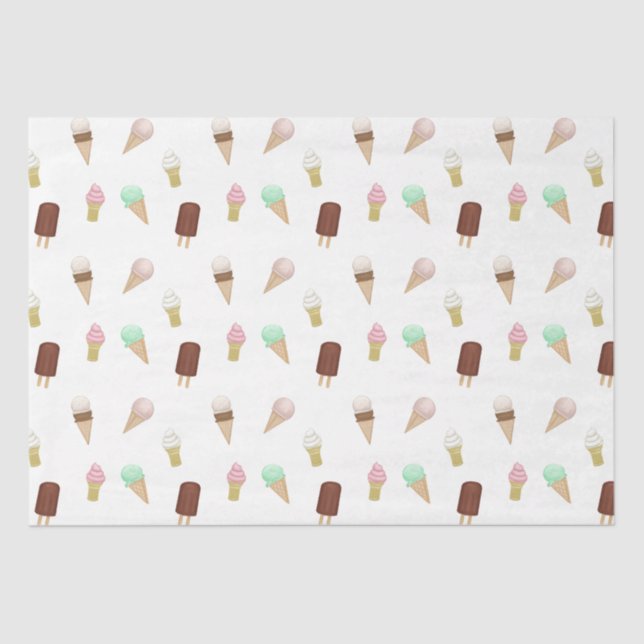 Nostalgic Ice Cream Parlor Birthday Party Tissue Paper (Front)