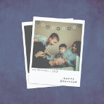 Nostalgic Instant Photo Hanukkah Holiday Card<br><div class="desc">A Star of David Streamer overlays your photo as if in your photo on an instant photo-style card. The photo has a Zazzle filter for an aged appearance and your personalized greeting is in a handwritten style font.</div>