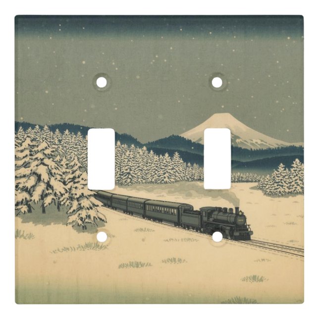 Nostalgic   Japanese Winter Train Light Switch Cover (Front)