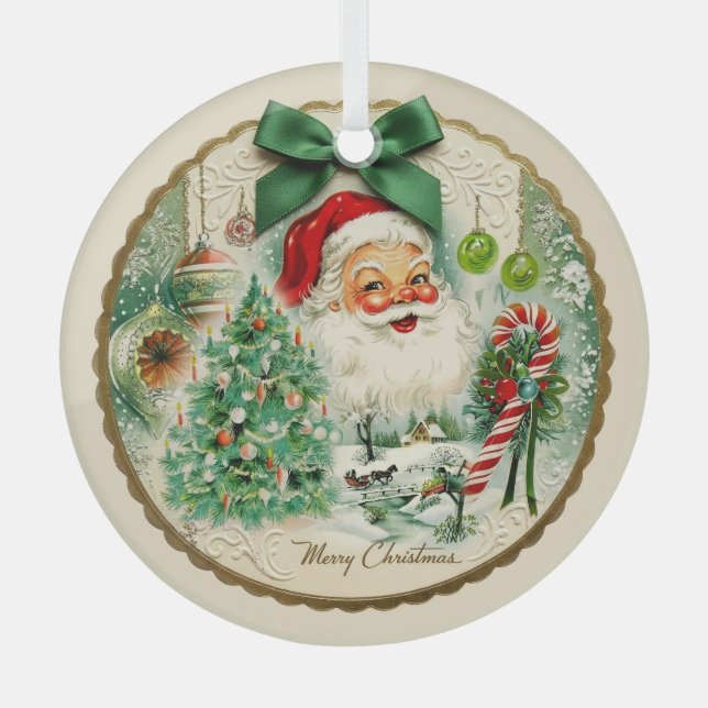 Nostalgic Kitschmas  Glass Ornament (Front)
