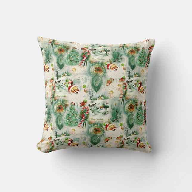 Nostalgic Kitschmas  Throw Pillow (Front)