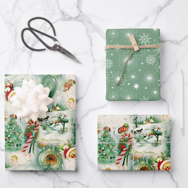 Nostalgic Kitschmas  Wrapping Paper Sheets (Front)