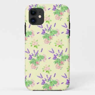 Nostalgic Lavender and Roses on Cream iPhone 11 Case