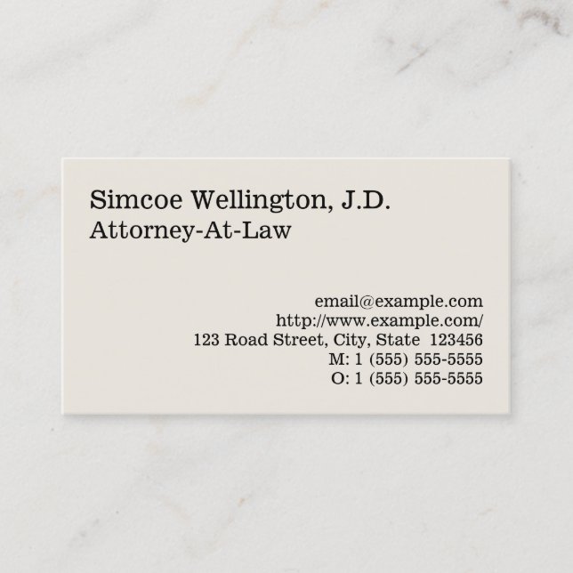 Nostalgic Law Professional Business Card (Front)