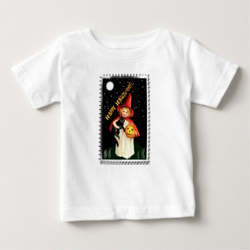 Nostalgic Little Girl Jack_o_lantern and Black C Baby T_Shirt