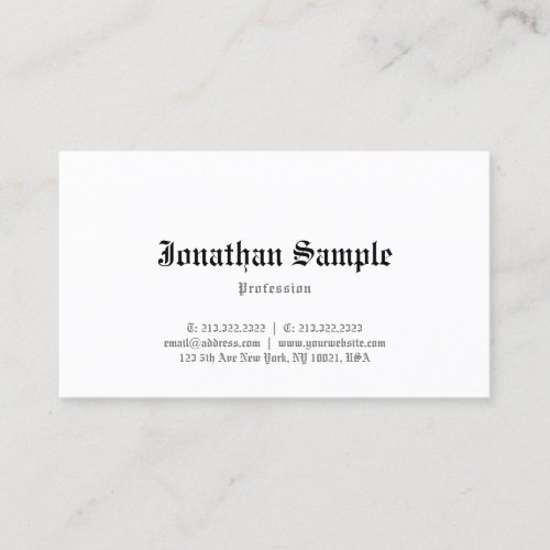 Nostalgic Look Classic Old English Text Template Business Card