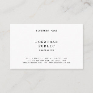 Nostalgic Look Minimalist Elegant Classic Template Business Card
