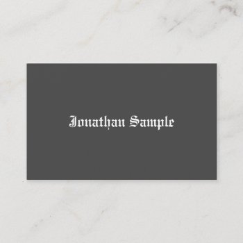 Nostalgic Look Old English Text Black White Simple Business Card by art_grande at Zazzle