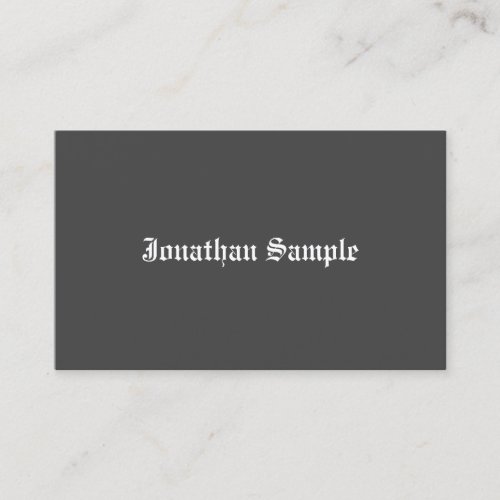 Nostalgic Look Old English Text Black White Simple Business Card