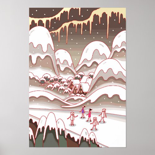 Nostalgic memories of snowy landscapes. poster