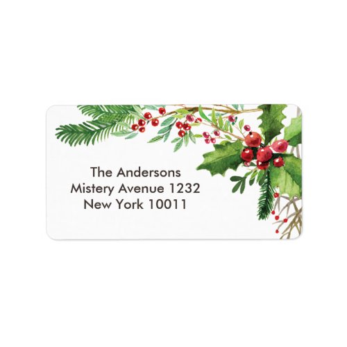 Nostalgic Merry Berry Christmas template Label