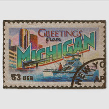 Nostalgic Michigan Welcome mat