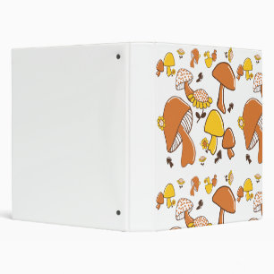 Nostalgic Mushroom Pattern 3 Ring Binder