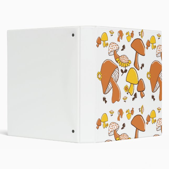 Nostalgic Mushroom Pattern 3 Ring Binder (Background)