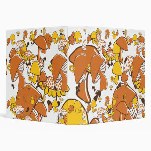 Nostalgic Mushroom Pattern 3 Ring Binder