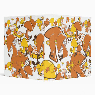 Nostalgic Mushroom Pattern 3 Ring Binder