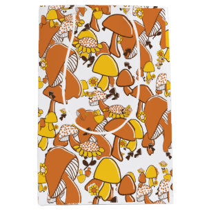 Nostalgic Mushroom Pattern Medium Gift Bag