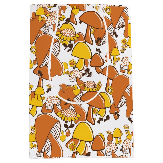 Nostalgic Mushroom Pattern Medium Gift Bag (Front)