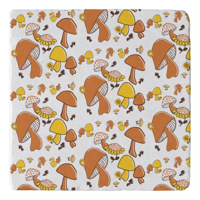 Nostalgic Mushroom Pattern Trivet (Front)