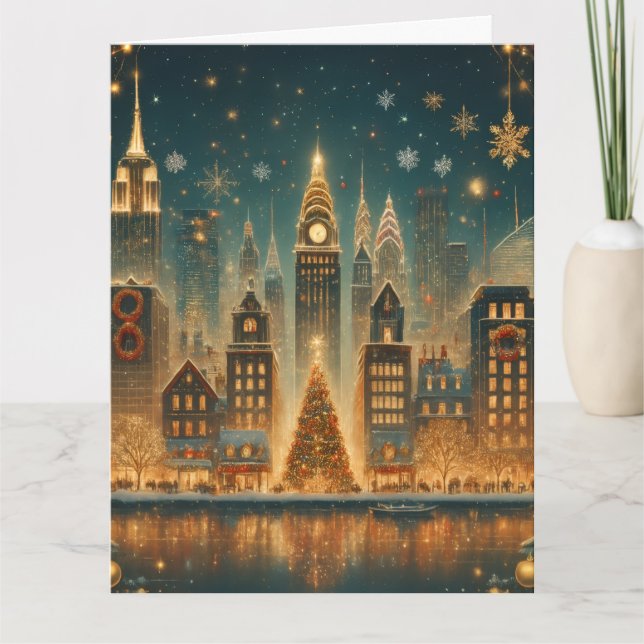 Nostalgic New York Christmas - Iconic Holiday Card (Front)