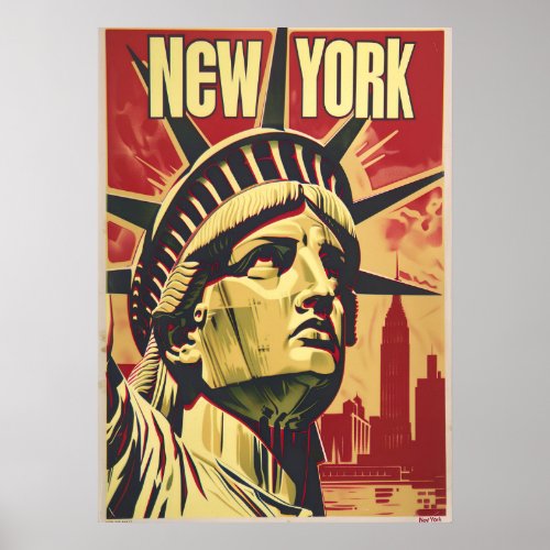Nostalgic New York Travel Poster