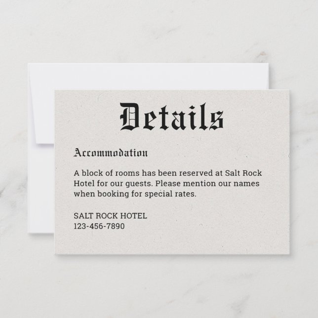 Nostalgic Newspaper Details Enclosure Card (Front)