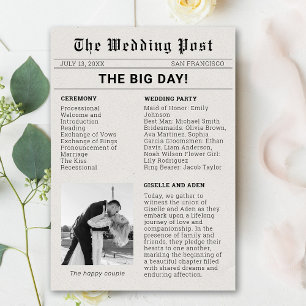 Nostalgic Newspaper Wedding Program